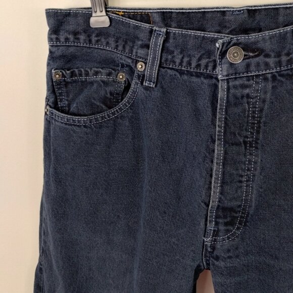 Levi's 501 Jeans Men's Size 34 (32x32) Blue Button Fly Straight Mexico Vintage - Picture 3 of 5